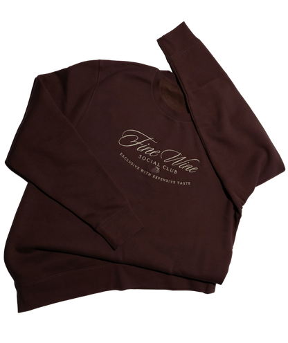 Fine Wine Social Club Crewneck Embroidered Sweater