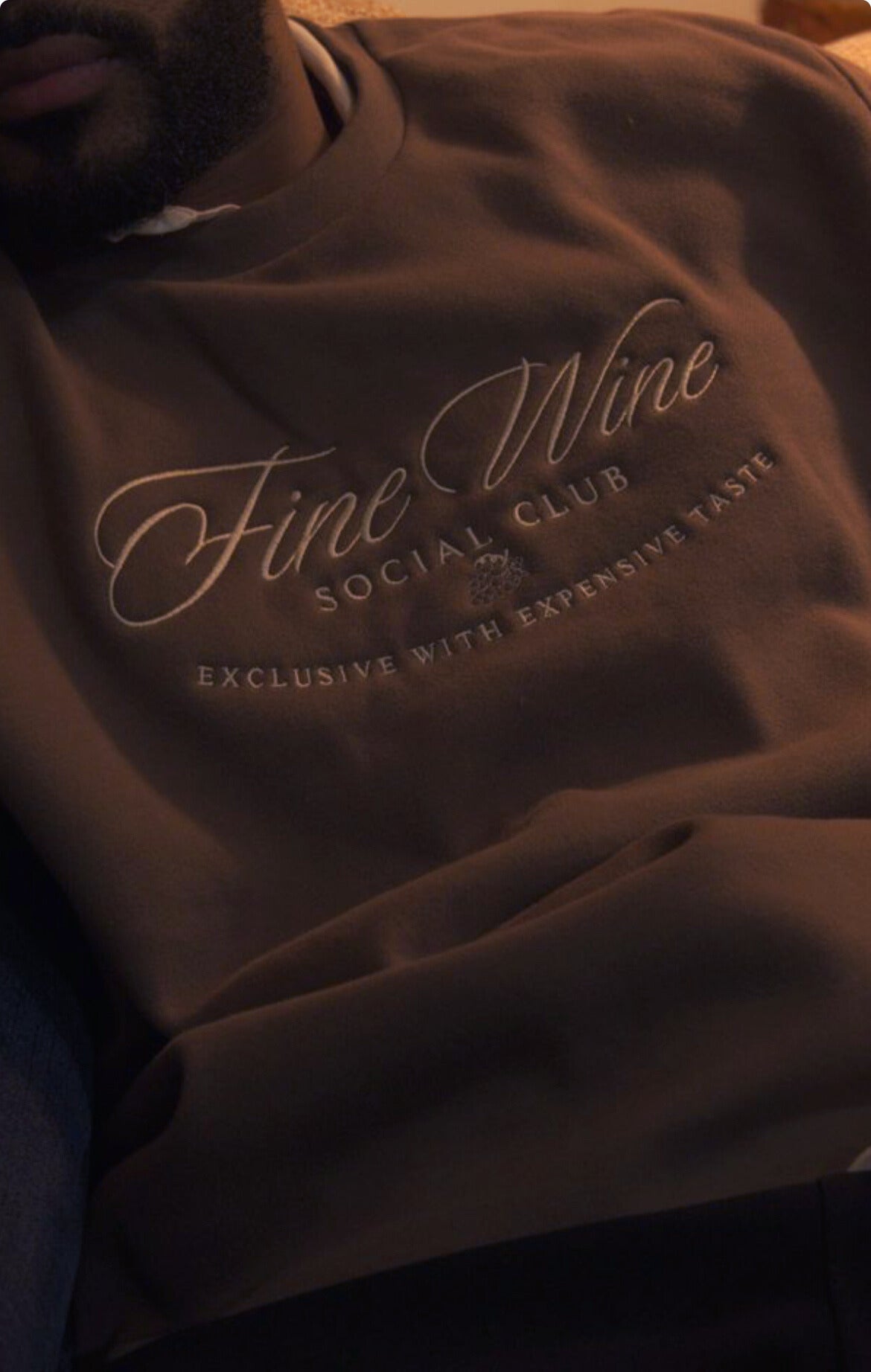 Fine Wine Social Club Crewneck Embroidered Sweater