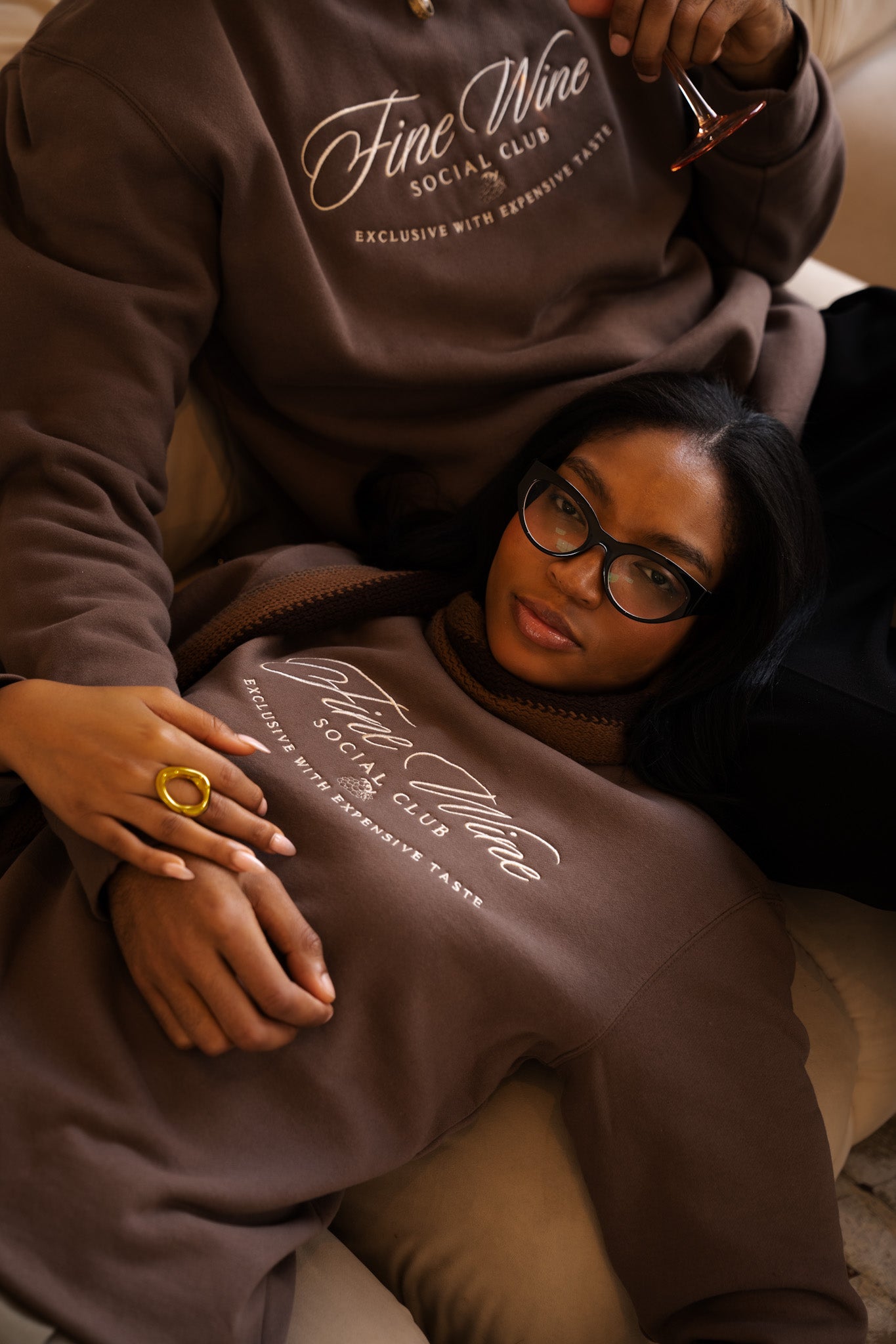 Fine Wine Social Club Crewneck Embroidered Sweater