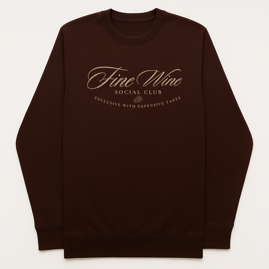 Fine Wine Social Club Crewneck Embroidered Sweater